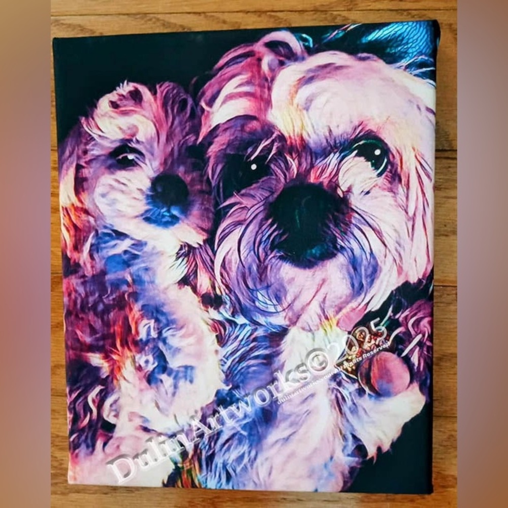 Vibrant Dog Art Canvas by